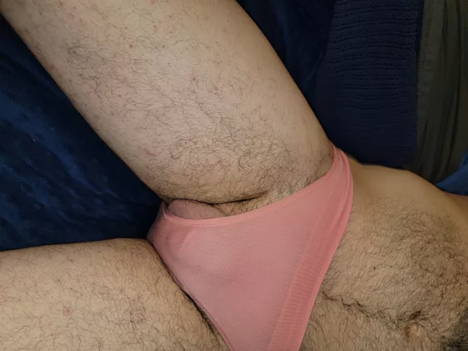 Tried on wifes new paties after she tossed them on the floor after sex last night