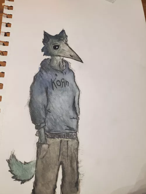 Tried to paint my sona with water color, didn't turn out how I wanted but still looks neat.