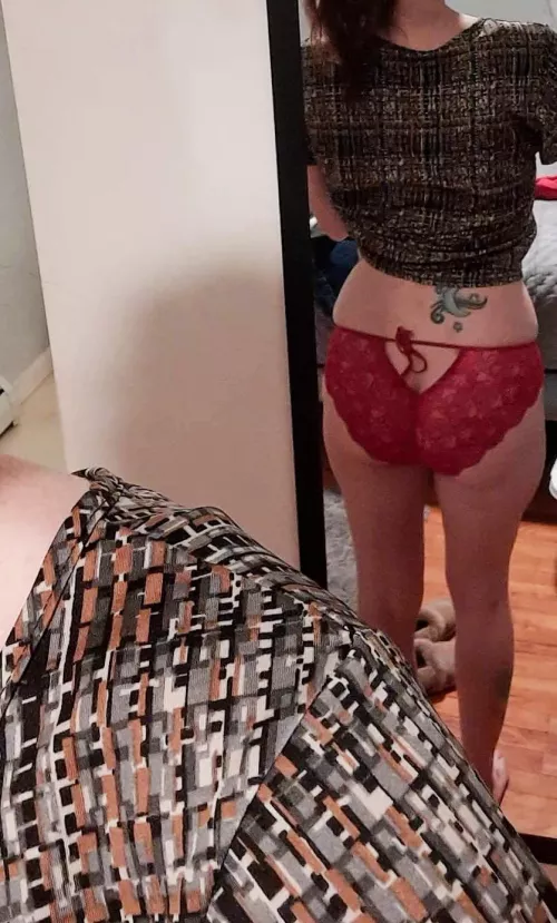 Trying on my new Valentine's Day undies