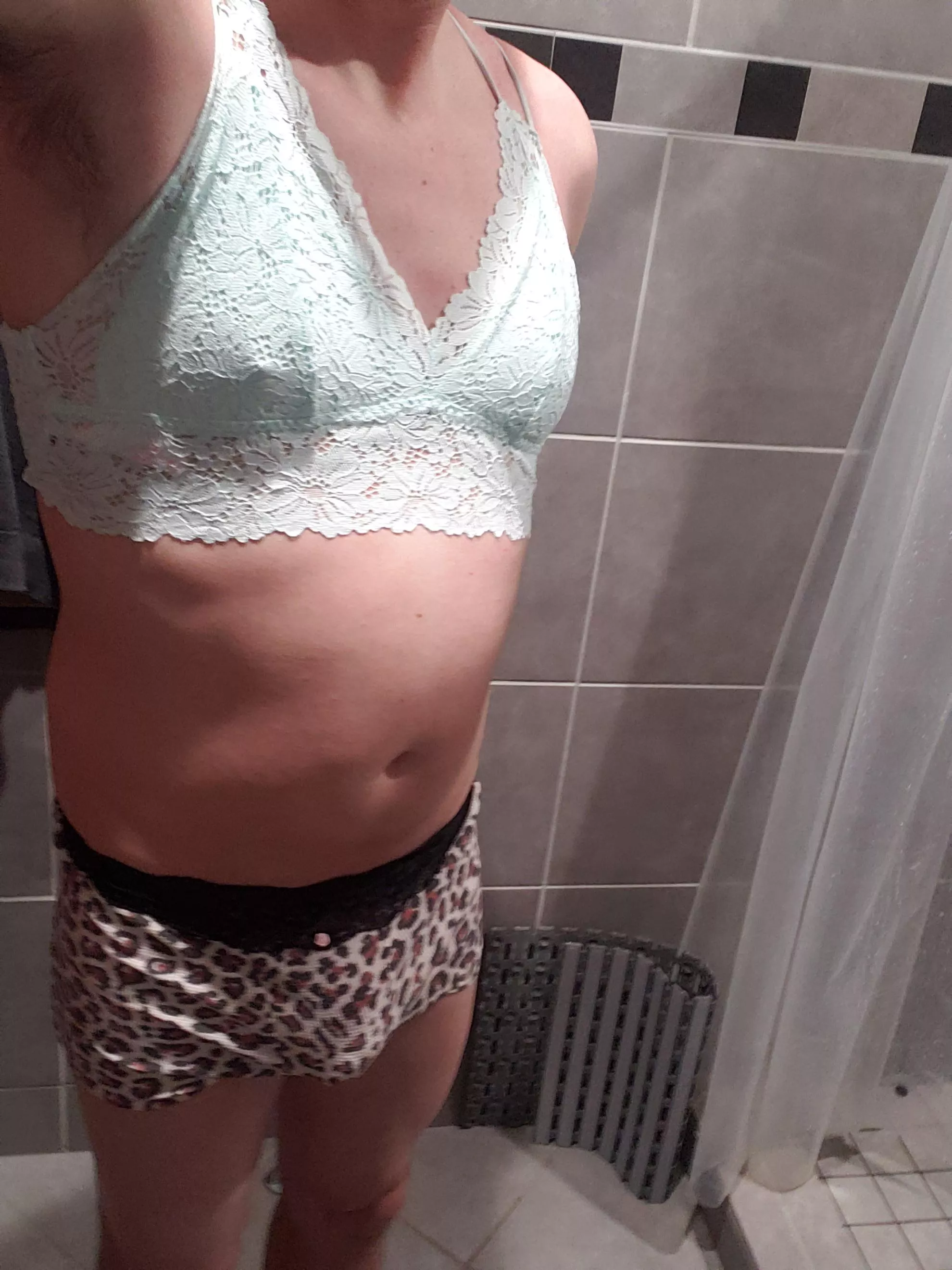 Trying out a bra for the first time. And at work. Hopefully someone notices me.