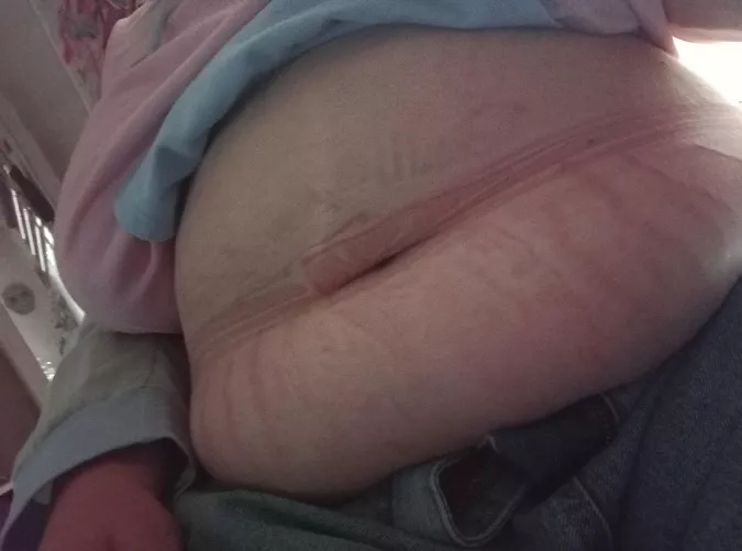 Tummy stretched with cookies