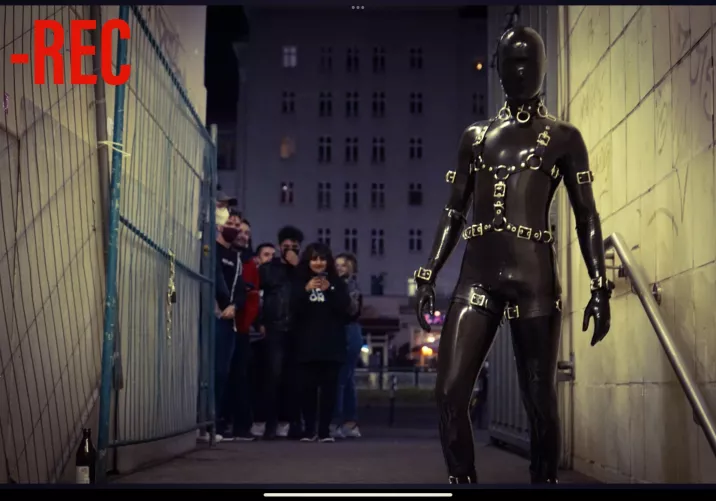 (twatter) LIVE . Strange figures appear out of local warehouse in River Falls . Attacks local street musician WTF is going on