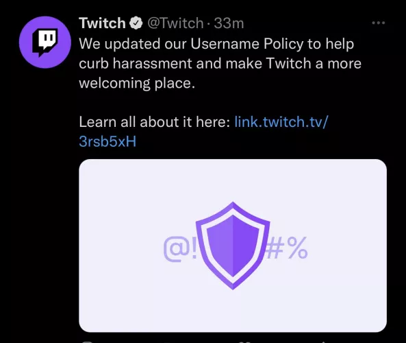 Twitch Updated Username Policy