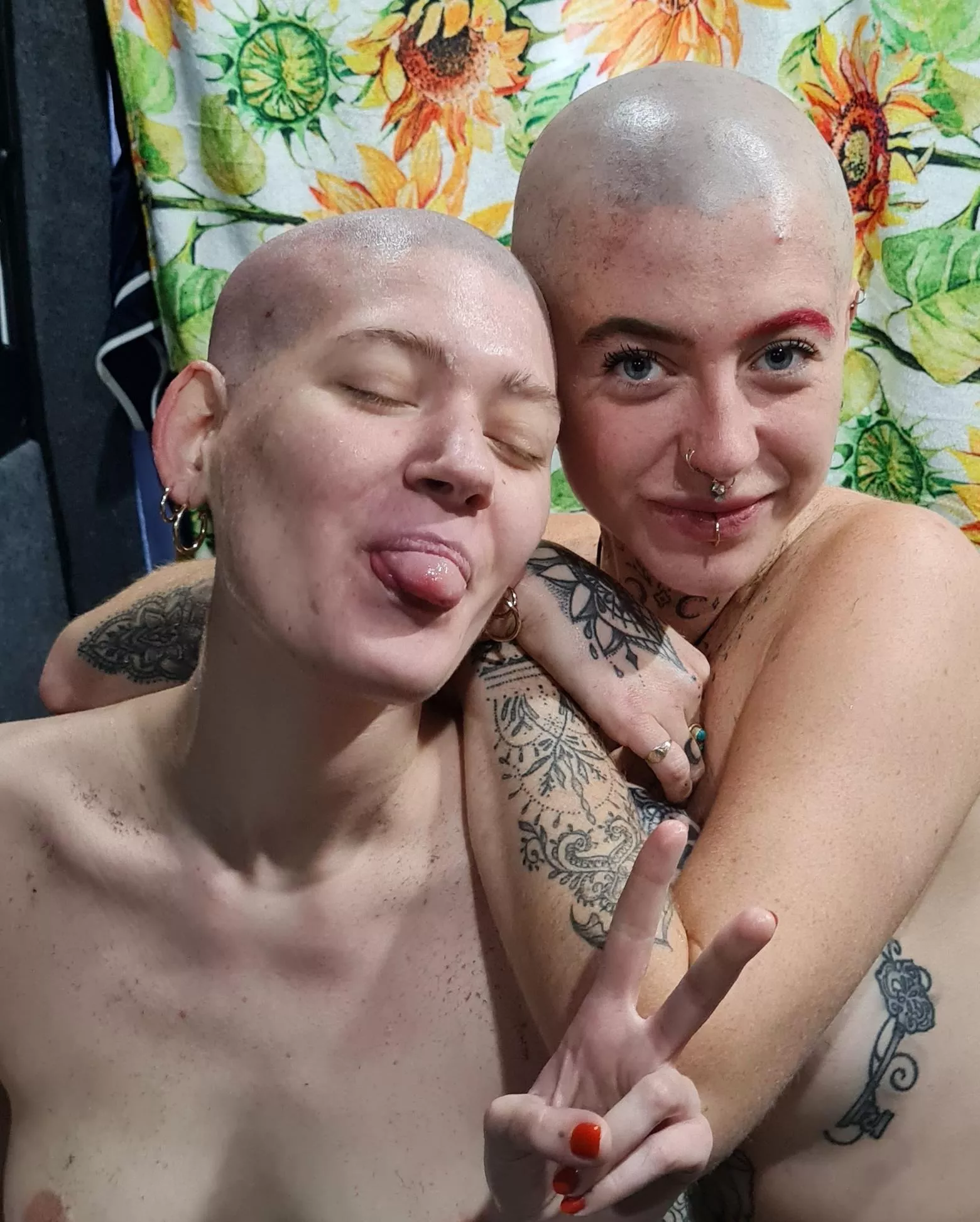 Two bald babies after smooth shaving each other.. oh the fun we had π Two bald babies after smooth shaving each other.. oh the fun we had π