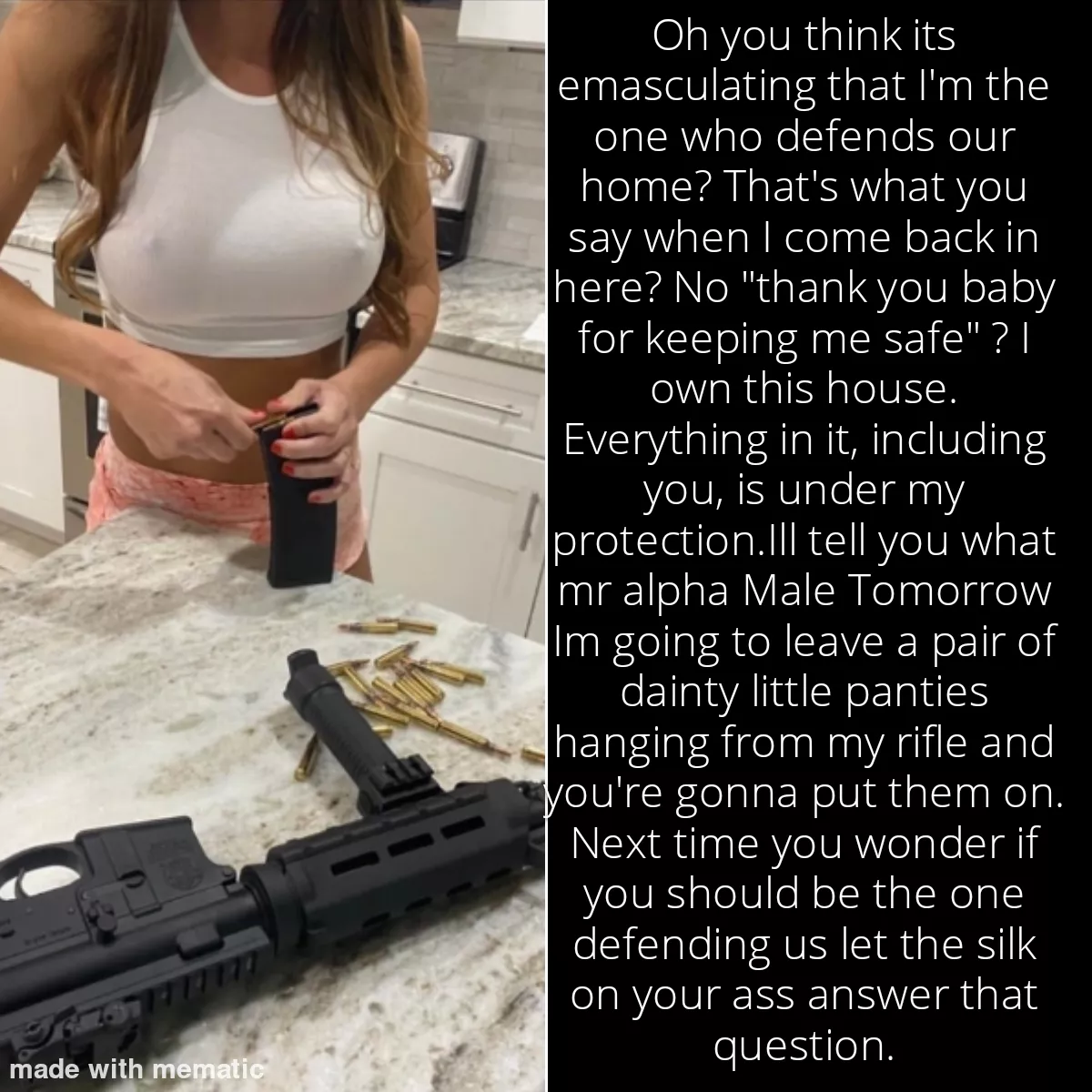 Under her roof. Under her protection Under her roof. Under her protection