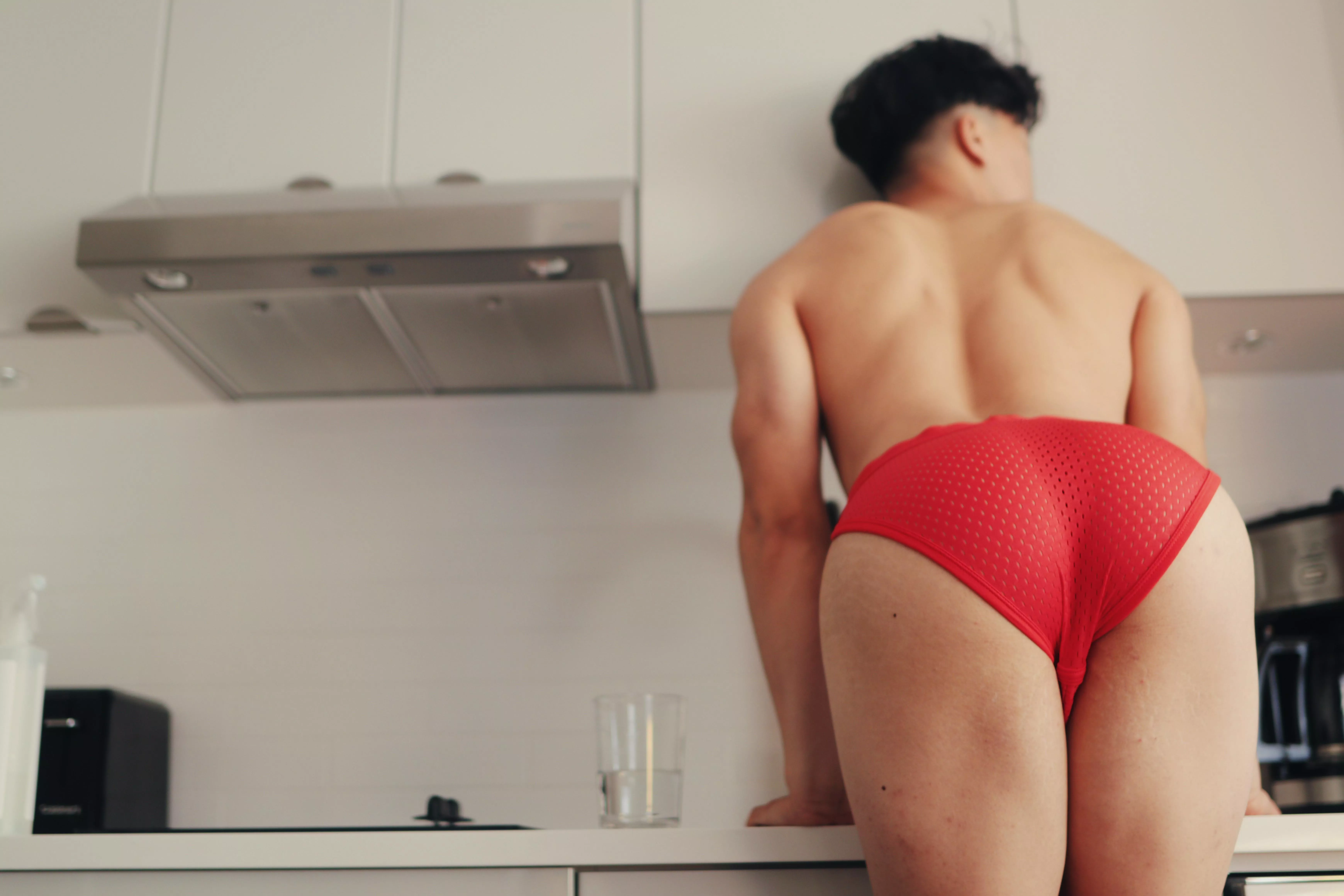 Up on the countertop ?