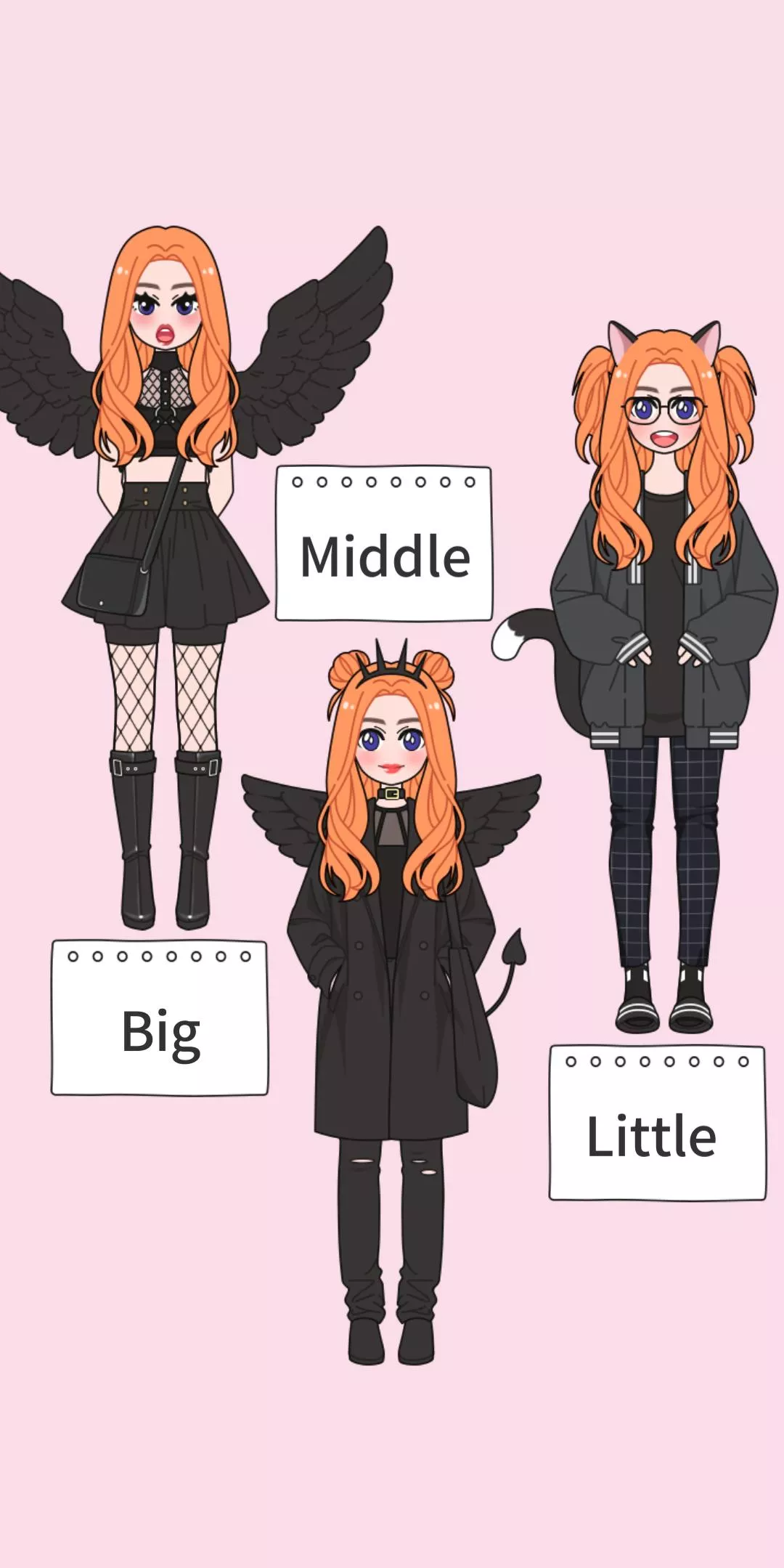 Updated from my last post to include a middle. She has wings AND a tail. I love doing these! ☺️