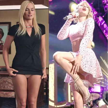 Upskirt Battle: Margot Robbie vs. Taylor Swift Upskirt Battle: Margot Robbie vs. Taylor Swift