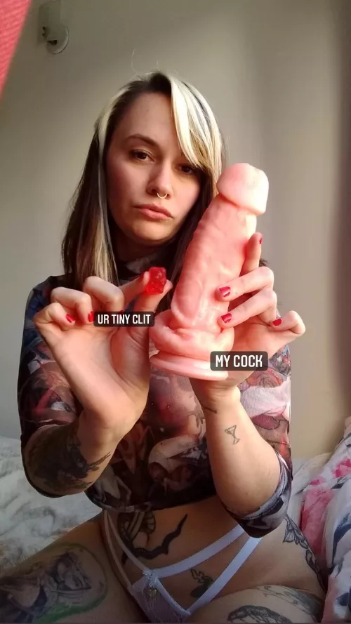 ur tiny clit is like a gummy bear 🤣 where are the sissy sluts? Say hi to your Goddess 💋