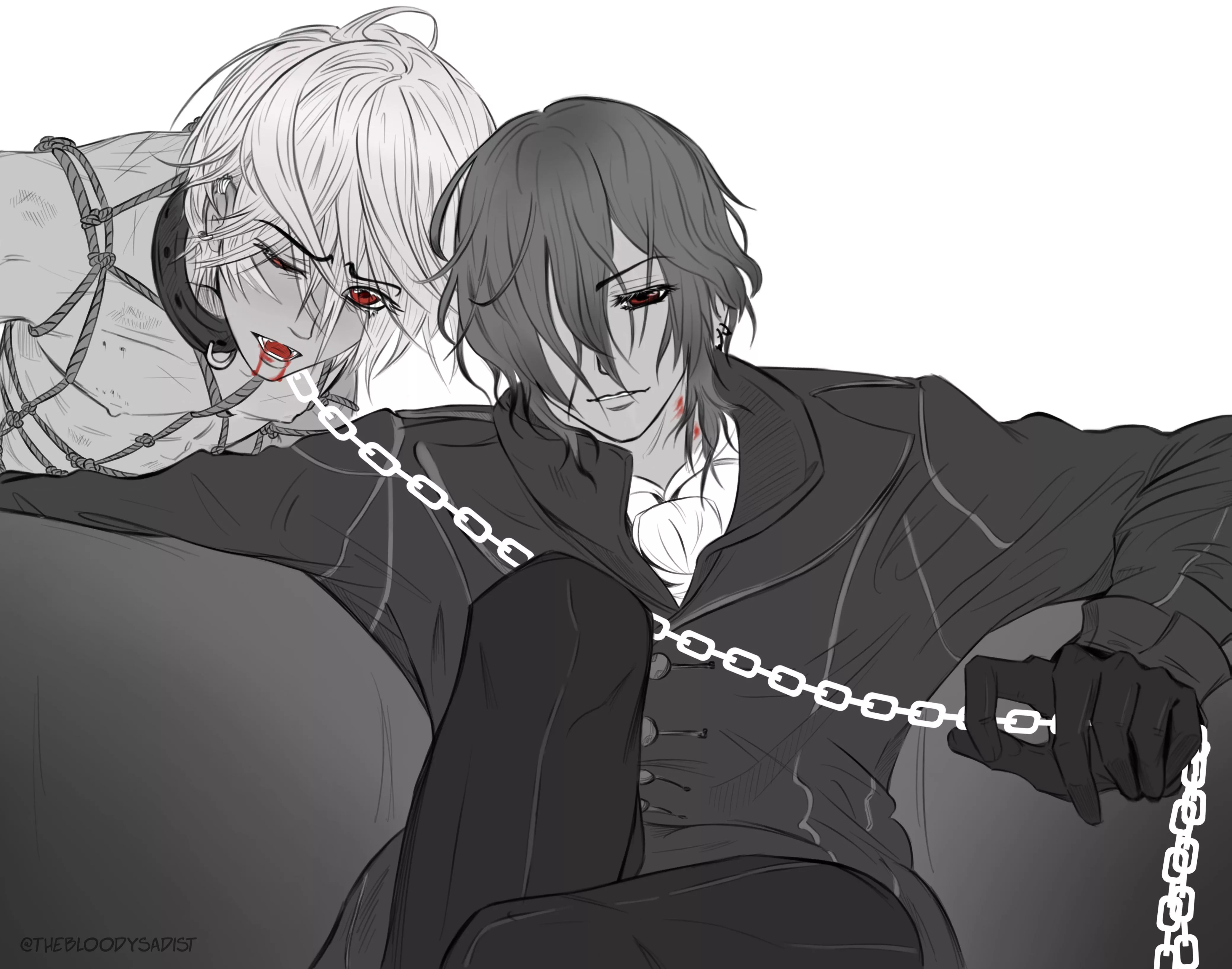 [Vamprie Knight] does anybody even remember this anime anymore? Whumptober’s “hunger” prompt~ Kaname and Zero (my art)