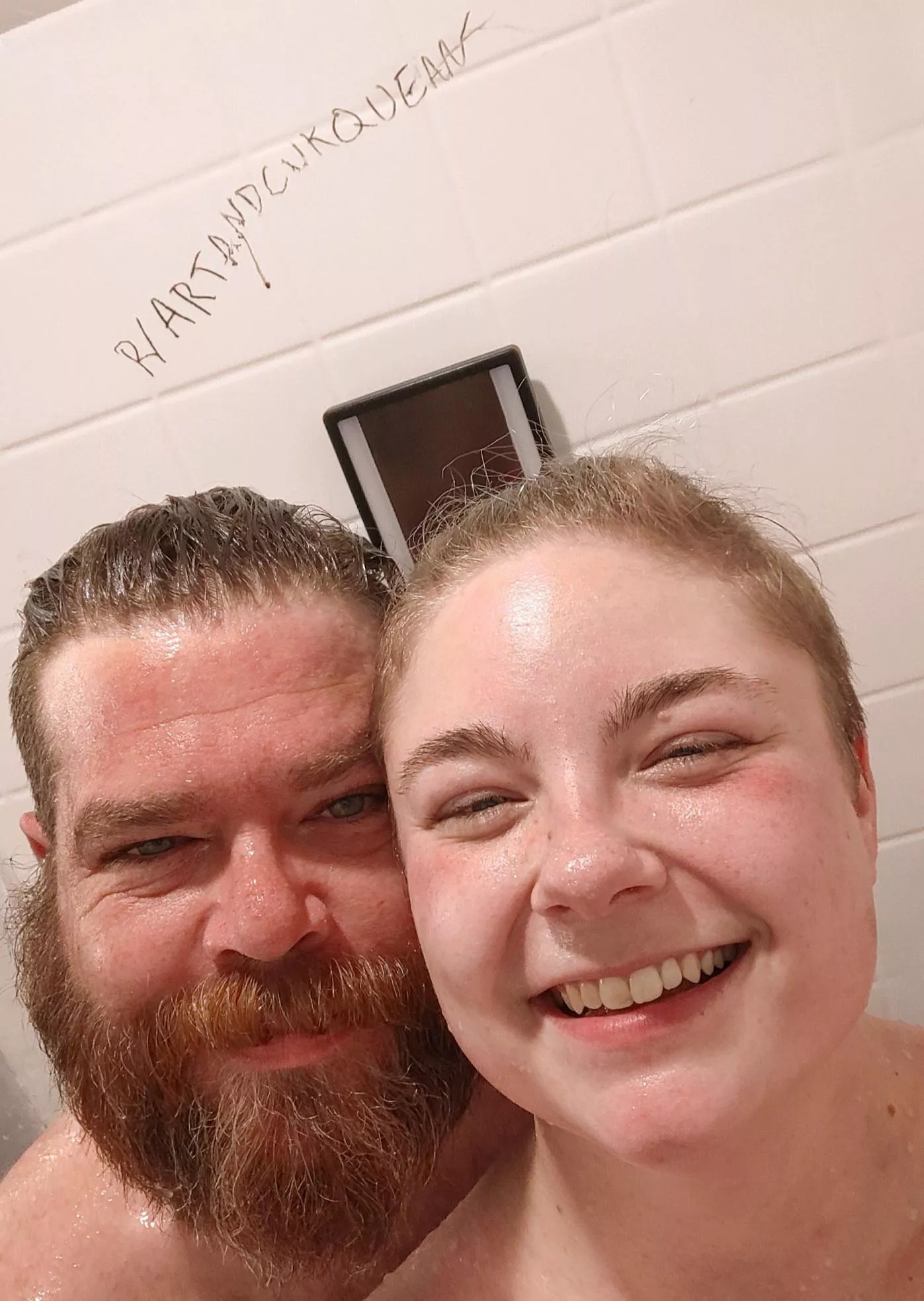 Verification pic 36MDom/26FQuean. OKC OK. Just a fun shower pic this morning.