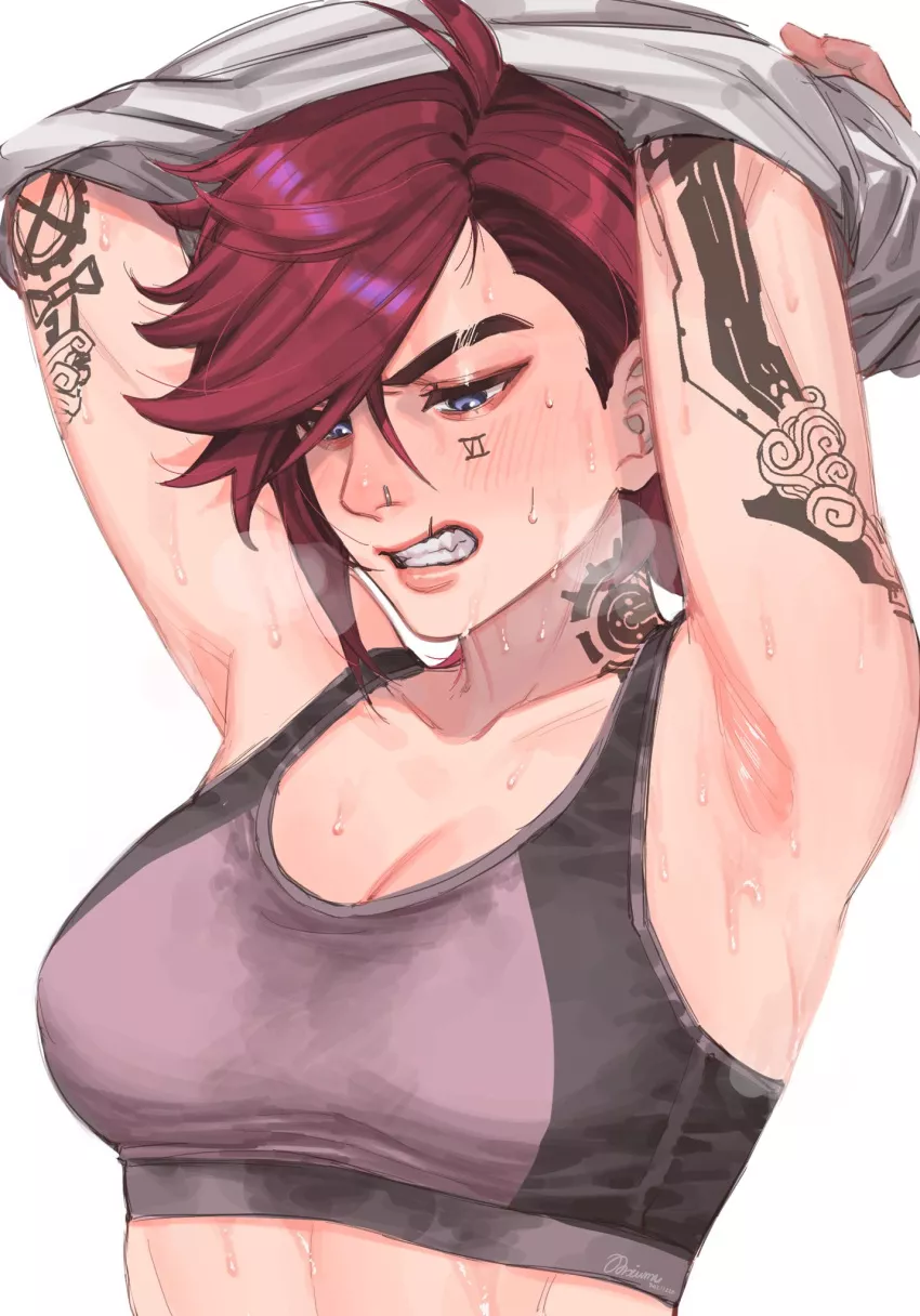 Vi after a workout (can't find the artist)