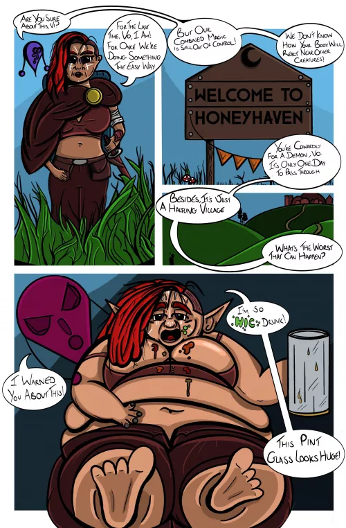 Vi and Vo in Honeyhaven [F Human -> F Halfling WG] by R J Carrel [OC]