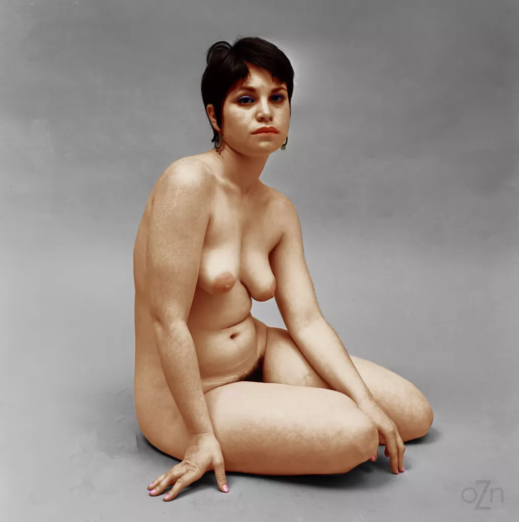 Vintage 1960's pinup nude in the studio, photography by Herb Freese.