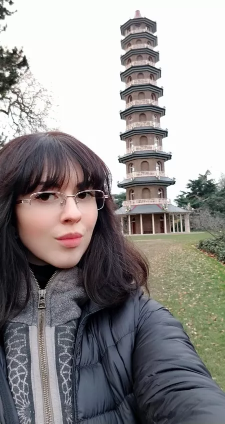 Visiting the pagoda at Kew Gardens, London Visiting the pagoda at Kew Gardens, London