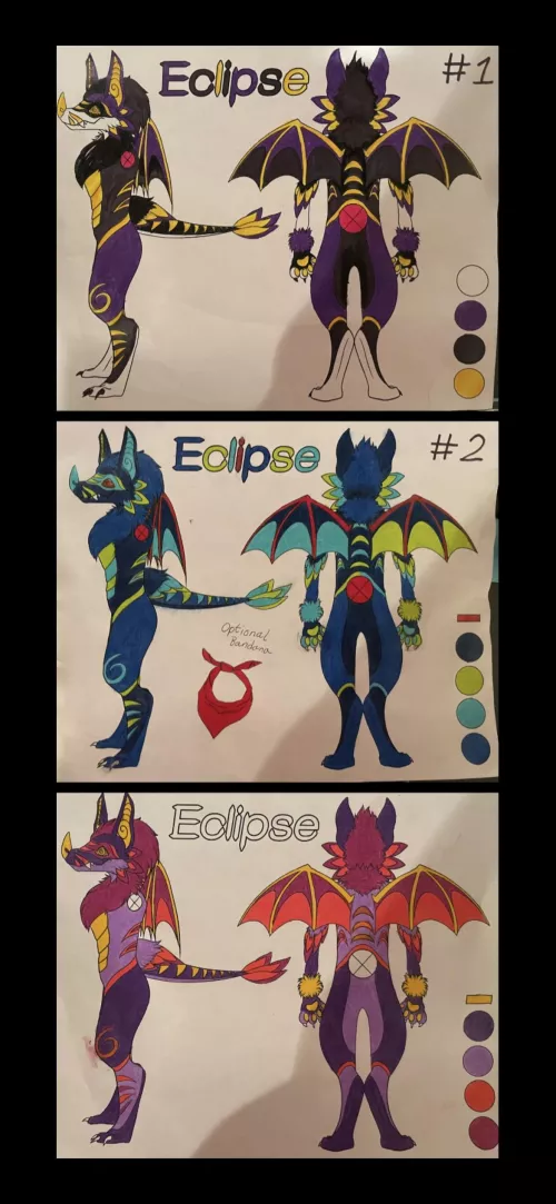 Vote which palette is your favorite in the comments! (This will help me choose a palette for my fursuit!)