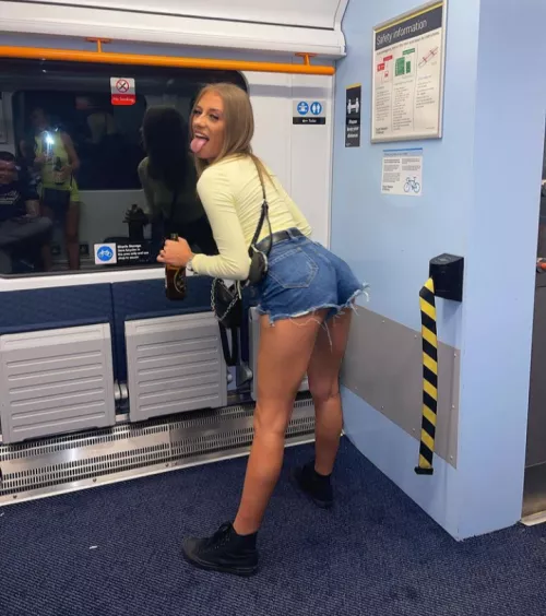 Waiting for her train