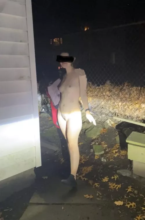 Walking back to my front door after a long naked drive home :)
