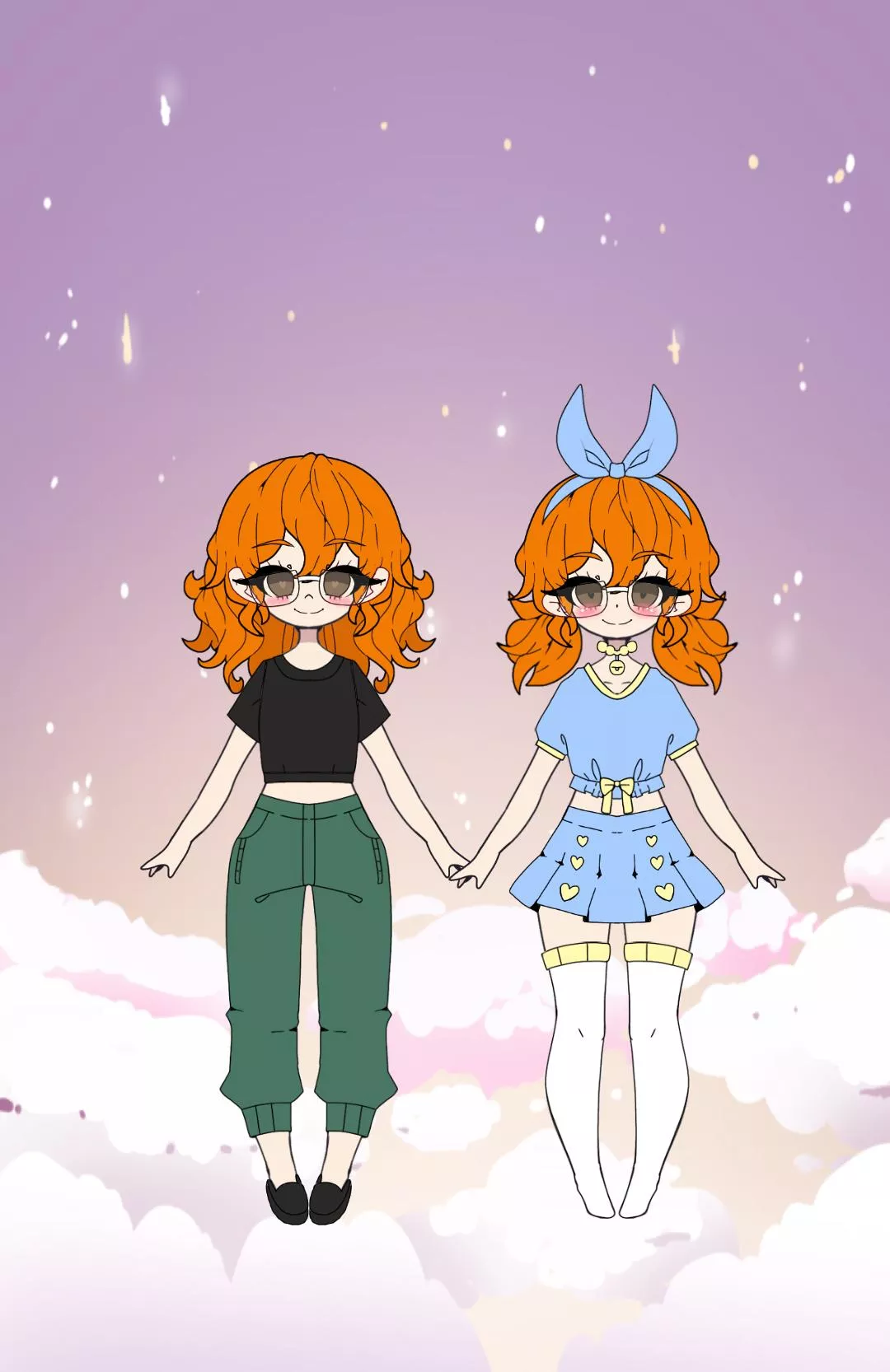 Wanted to join, here's little me vs big me(minus kitty ears)-- What's your favorite color combo? I love blue and yellow.