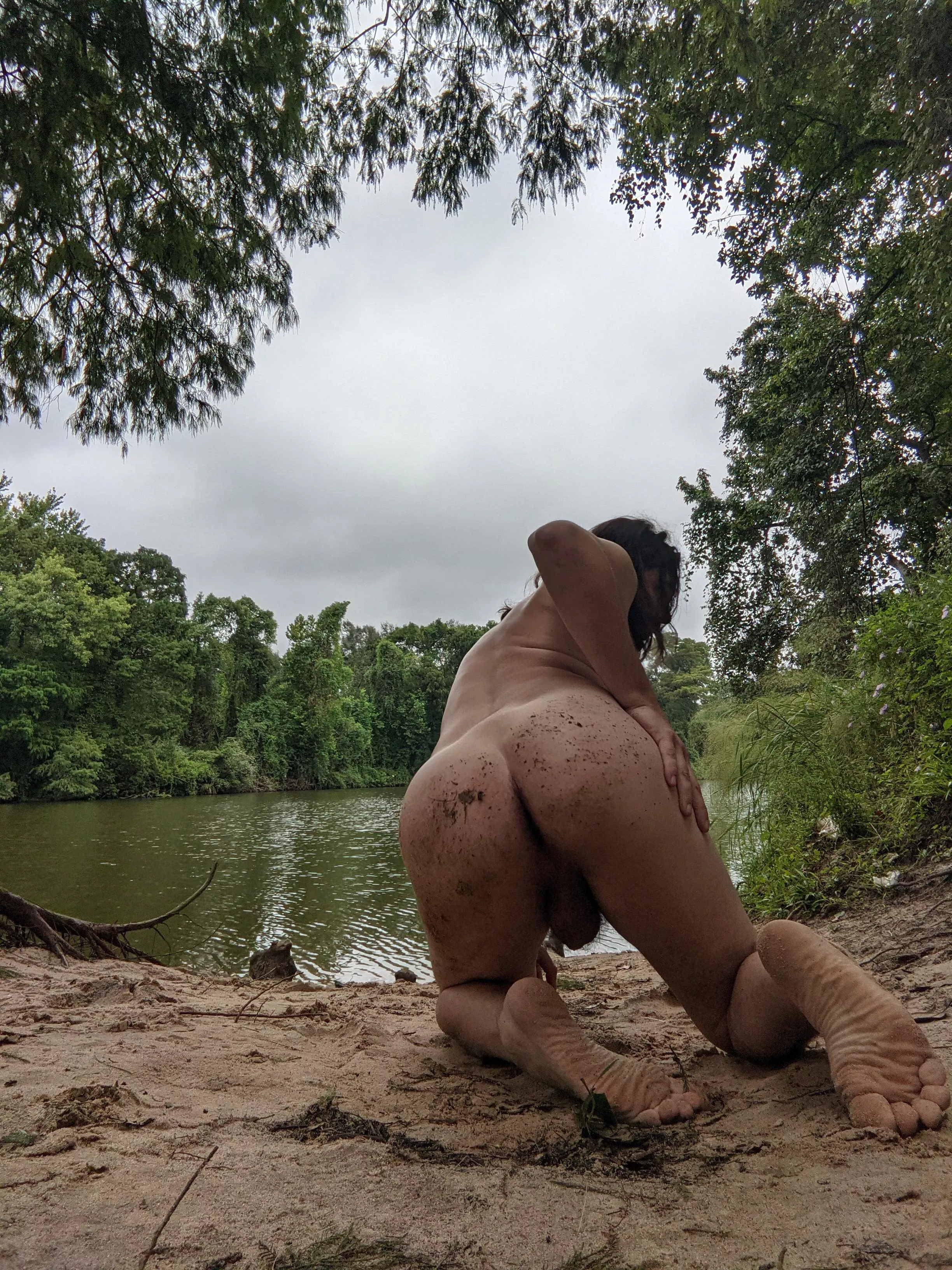 Wanted to show off my ass by the creek Wanted to show off my ass by the creek