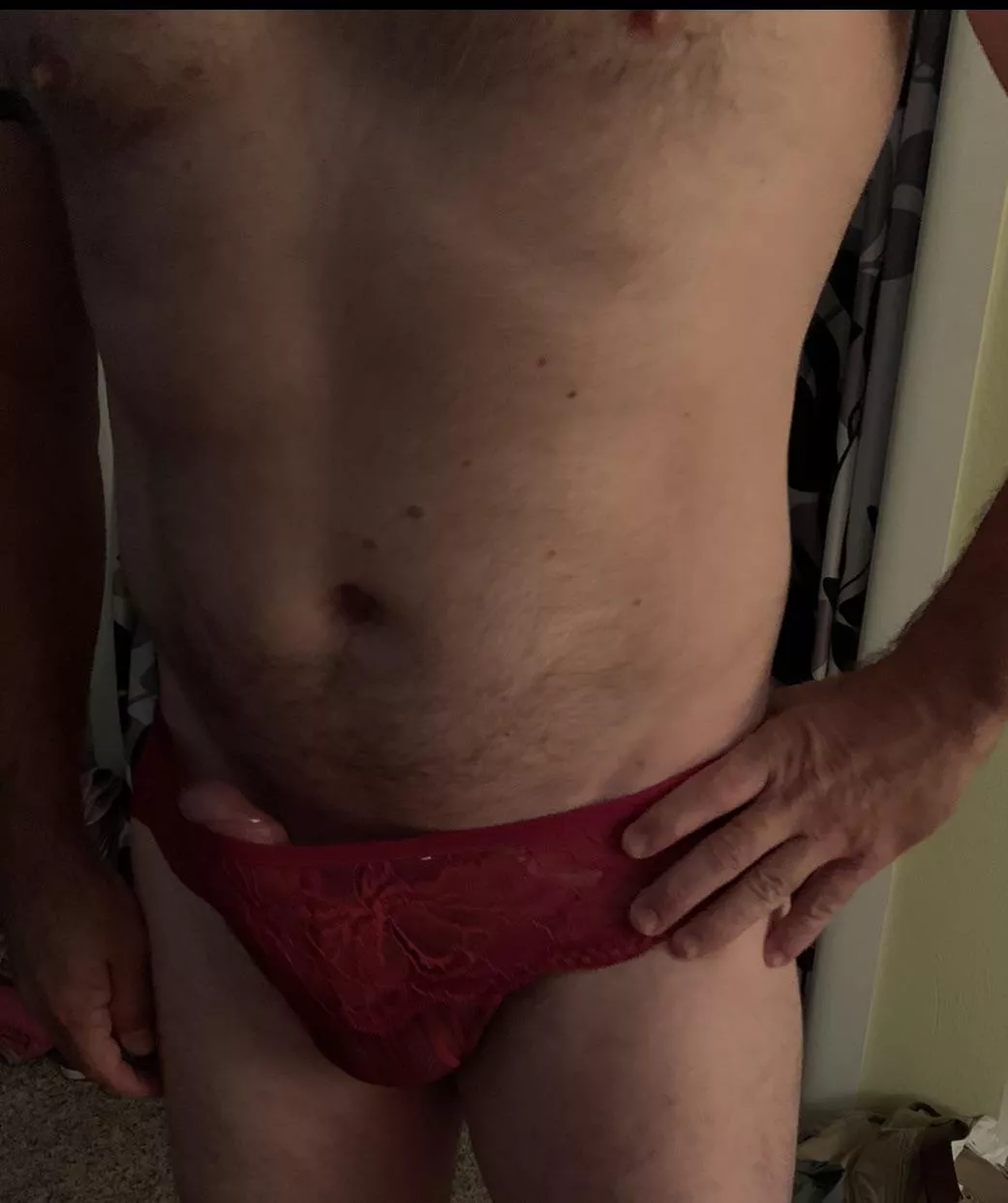 Wanted to show off my cuck in his lace panties for mistress