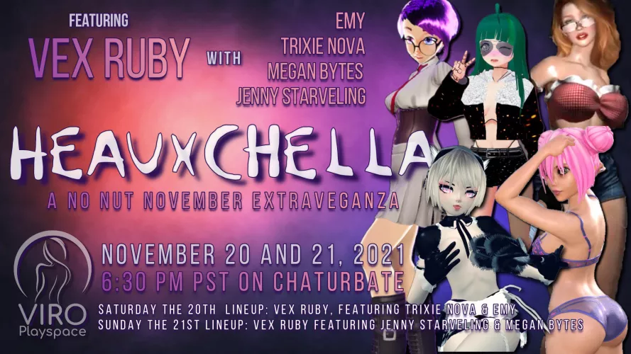 We are online! Three 3D hentai waifus live: vexxxruby, Trixie and Emy will ruin NNN with big bang!!! ? Join us on CB: https://chaturbate.com/vexruby