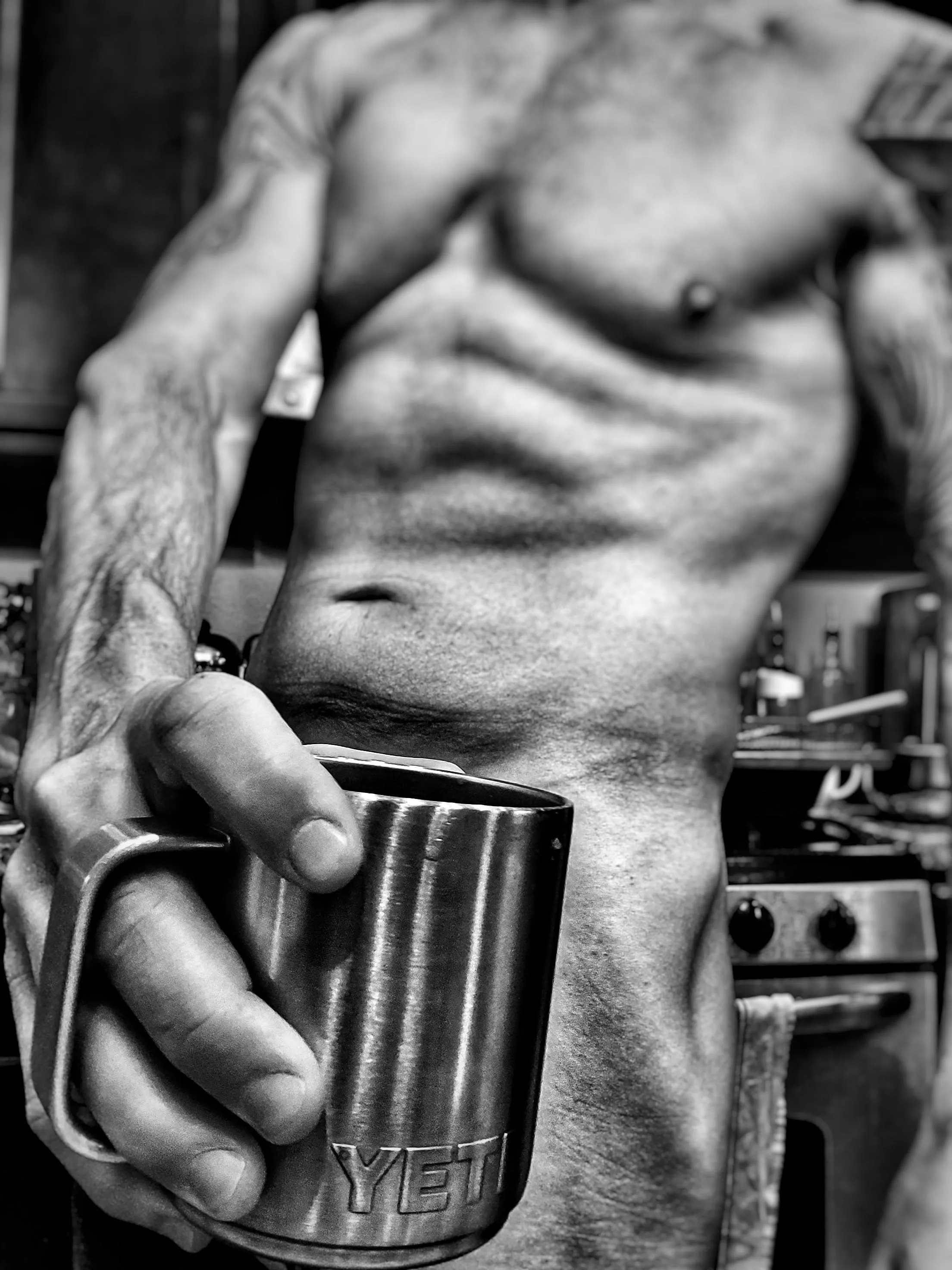 We both know what you're here for. Have another cup. It's cold out there. 😏