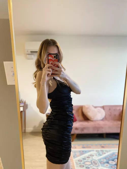 wearing my first little black dress tonight