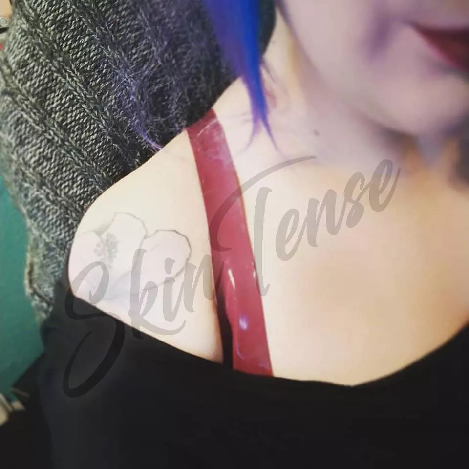Wearing my red latex bra underneath Wearing my red latex bra underneath