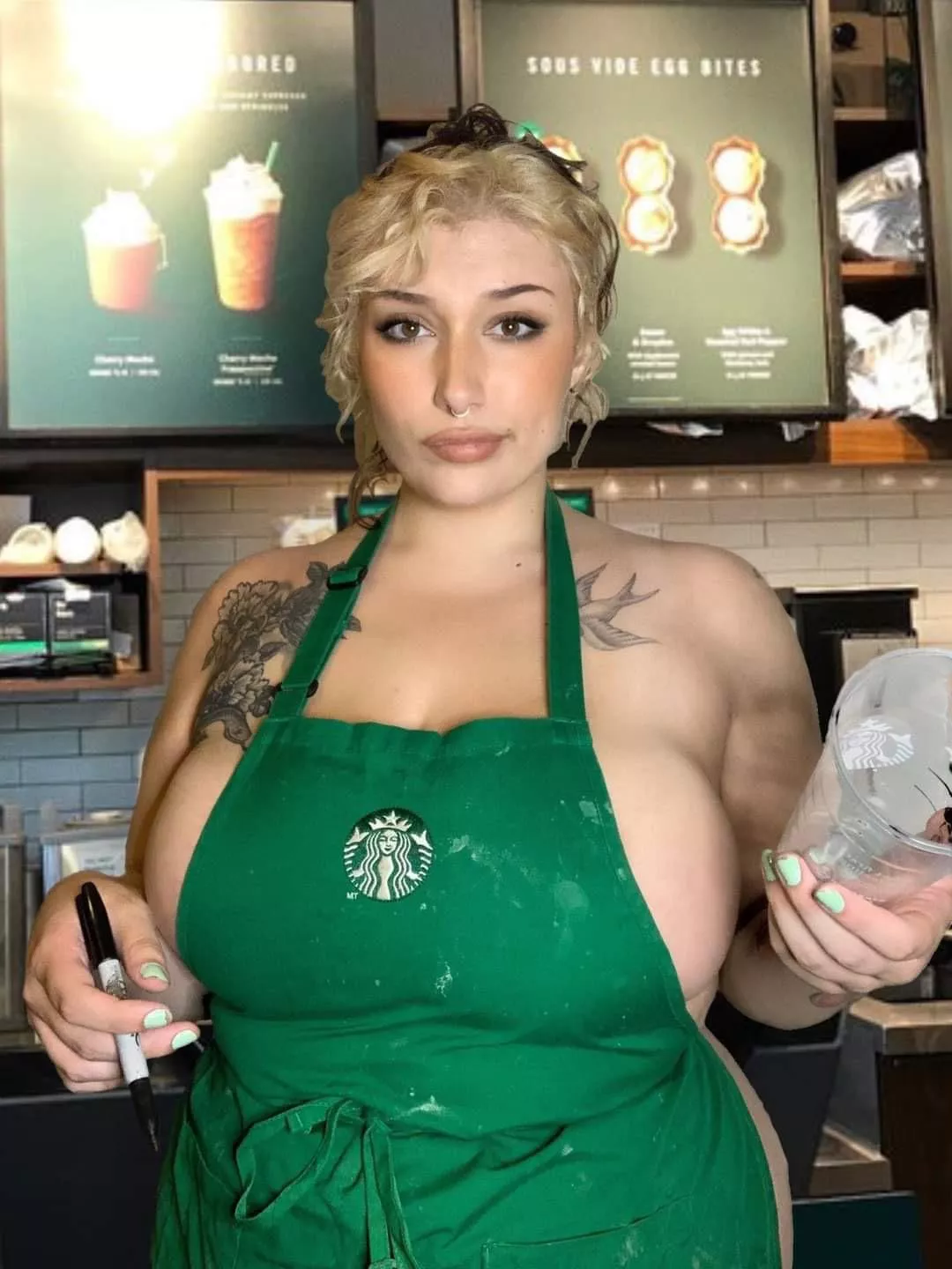 Iced latte with breast milk porn