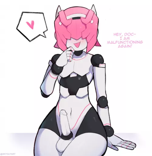 Well...femboy robots now exist! (MSpigtails / SkyGuyArt)