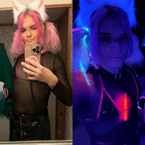 Went to cyberpunk Halloween party last night 🖤💜 Went to cyberpunk Halloween party last night 🖤💜