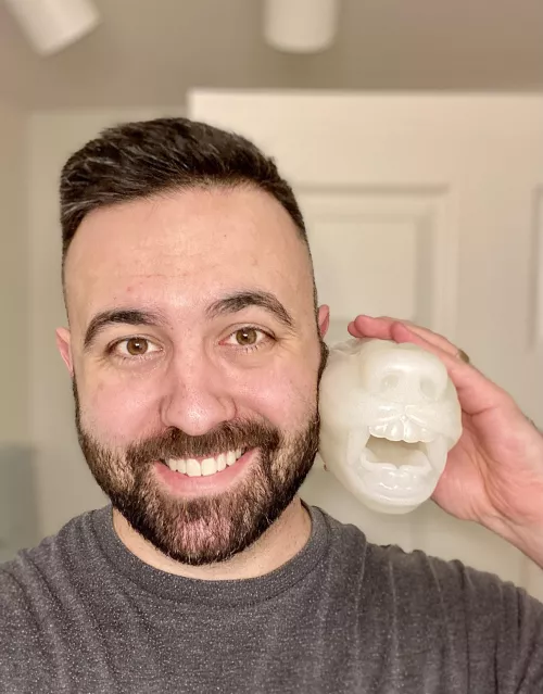 Werewolf Wednesday Selfie w/ David's Muzzle! Smile Everyone! 😁🐺💕