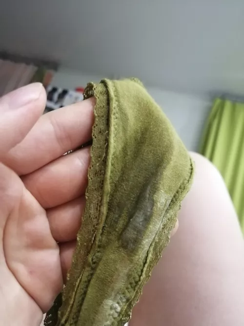 Wet green panties