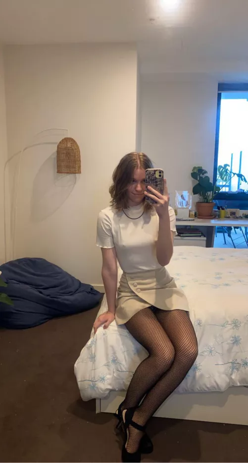 what do you think of my legs in these fishnets? good enough to rip a hole in? ๐