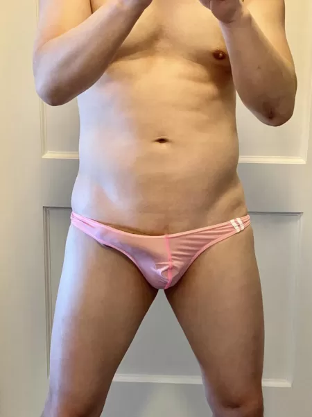 What turns me on is for someone to caress my cockhead through my pink thongs. Anyone else have this kink? What turns me on is for someone to caress my cockhead through my pink thongs. Anyone else have this kink?