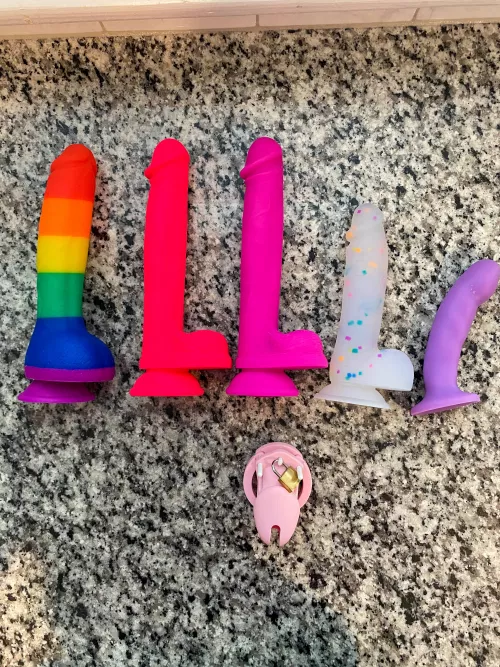 What your cock gets locked in vs. what you're getting fucked with 💋😈