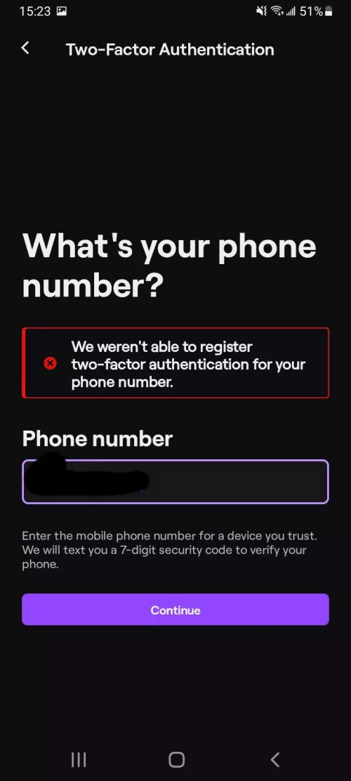 what's going wrong? I put in my right phone number