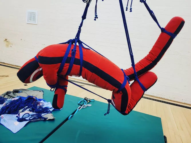 When a martial arts dummy models for you at your Peer Rope event....