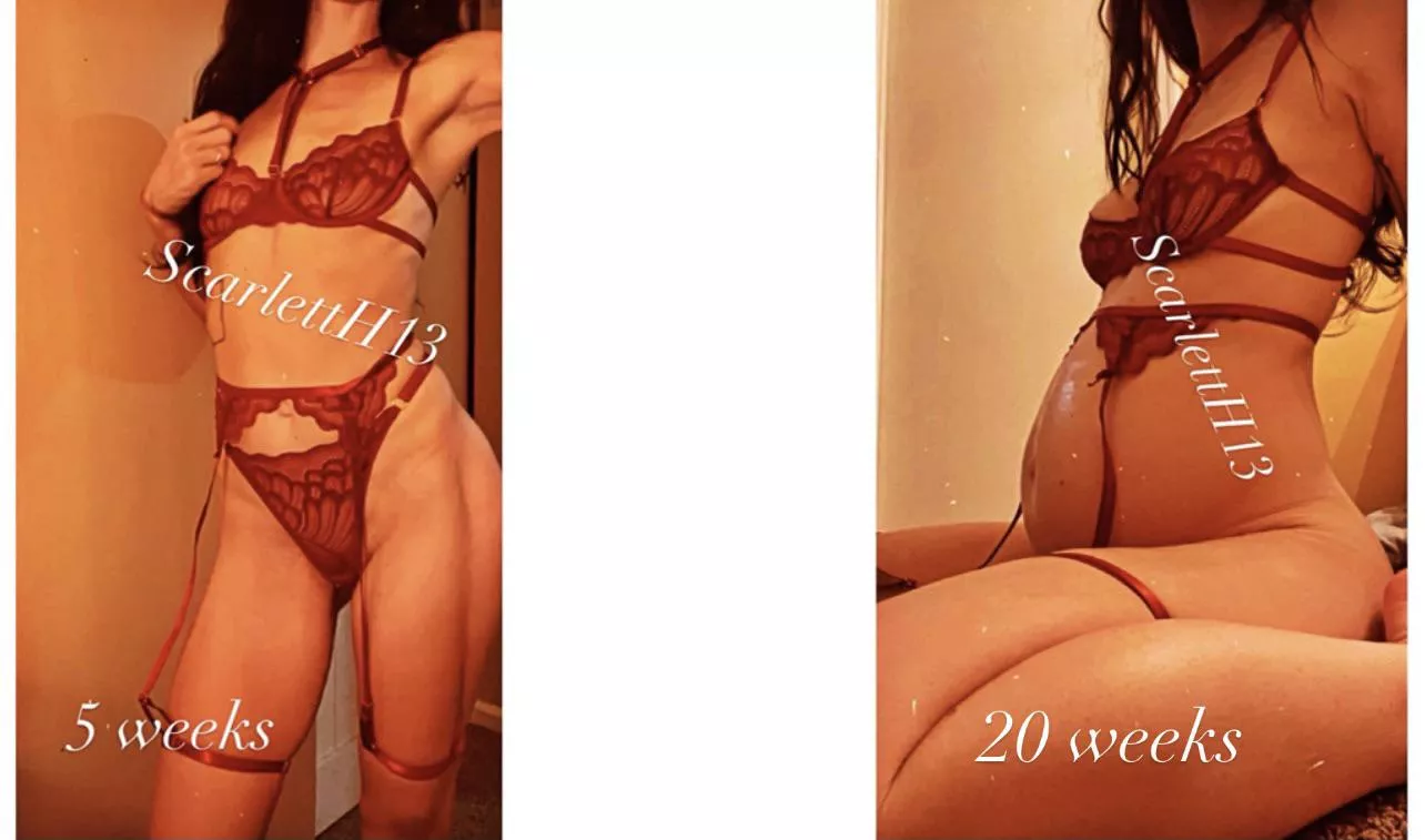 When I found out I was pregnant vs now at 20 weeks