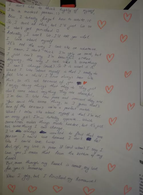 When she misbehaves, she has to write a love letter or get punished 🥰