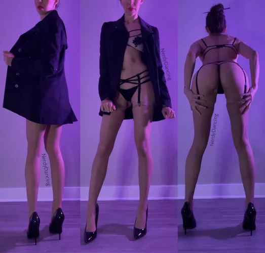 When there are stockings under the trench coat you know it’s trouble