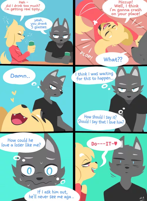 When you have a crush on a friend. / art by me