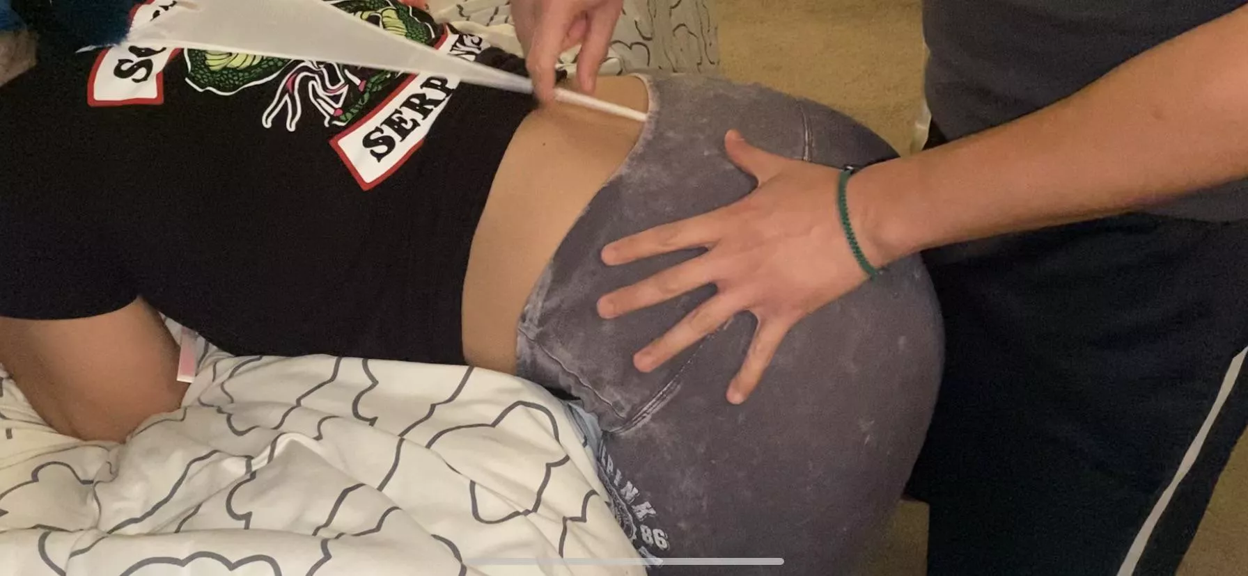 When you play her thong shoulder wedgie string like a guitar🤷🏻‍♂️