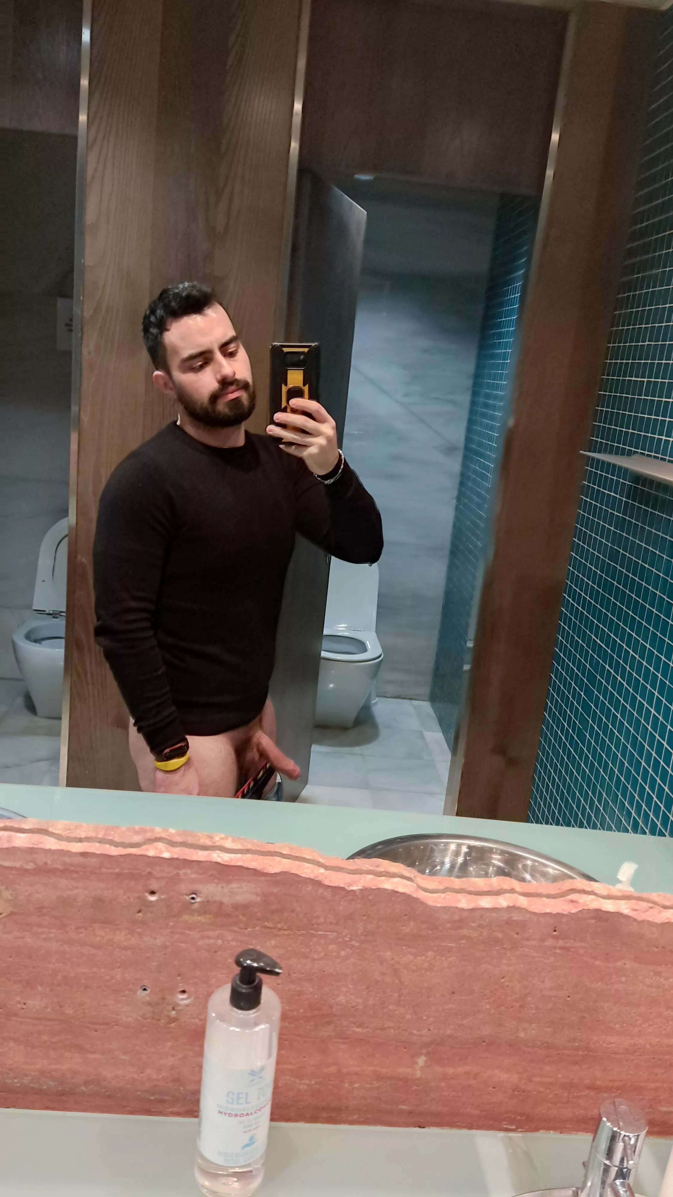 When you work too many hours and need to take a break on the bathroom.