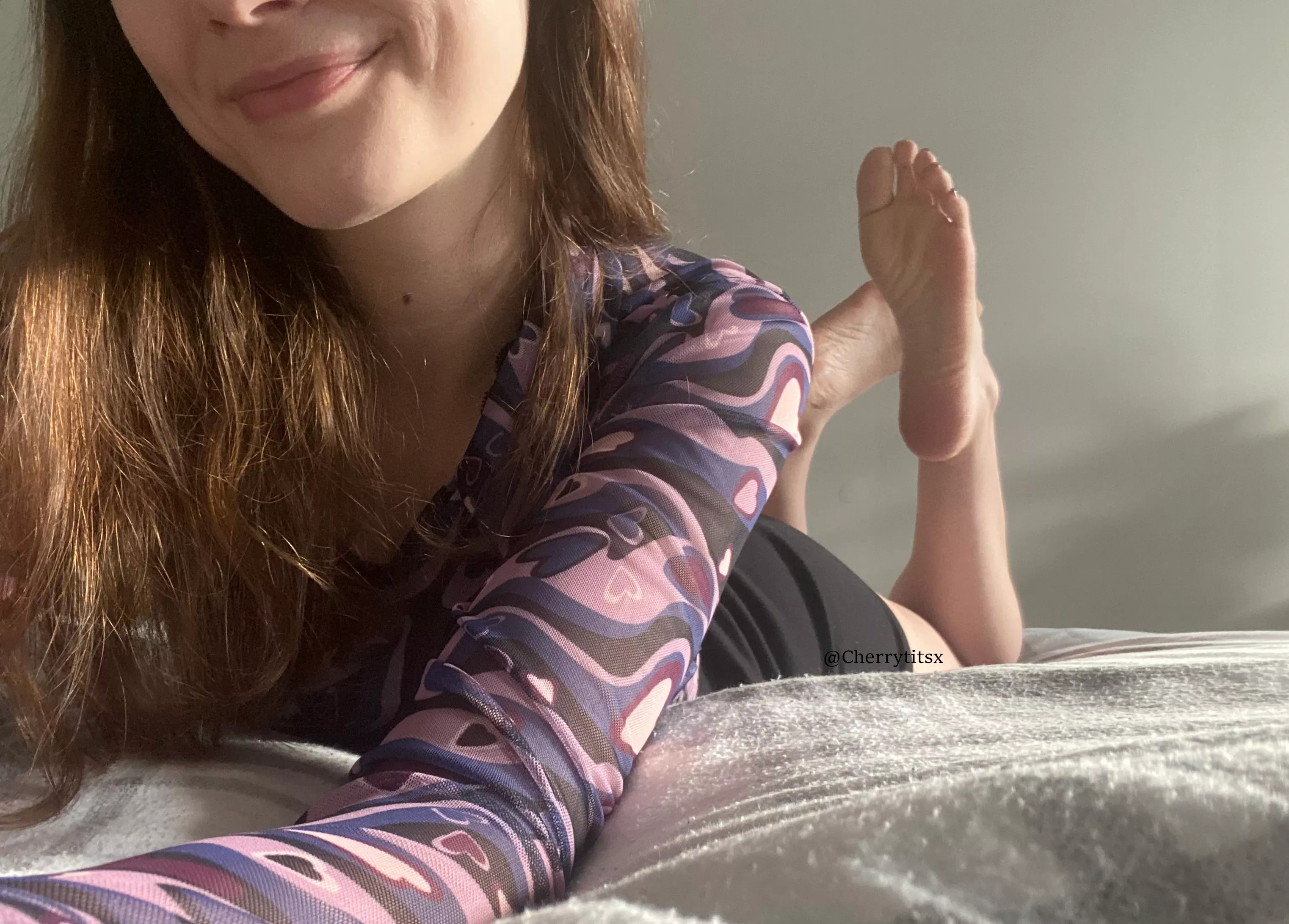 Where do you want my feet to go? On your lap?