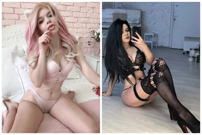 Which look you like more - gothic or cute? I made both types for my OF btw Which look you like more - gothic or cute? I made both types for my OF btw