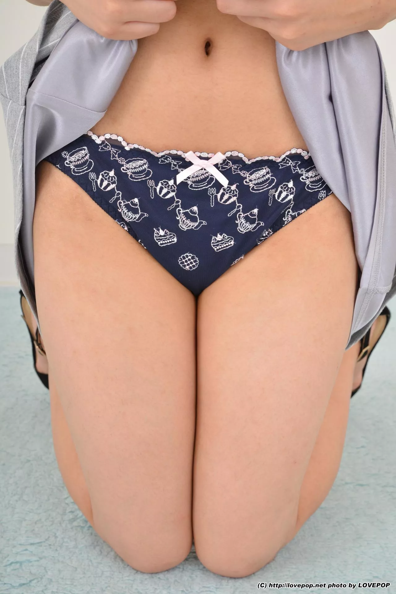 White designs on blue