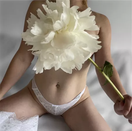 White lingerie and a flower