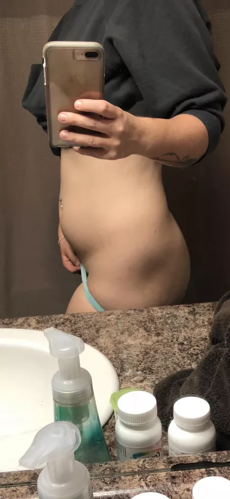 Who doesnβt love a little bump waiting to grow π€°πΌ Also, panties up or down?ππ